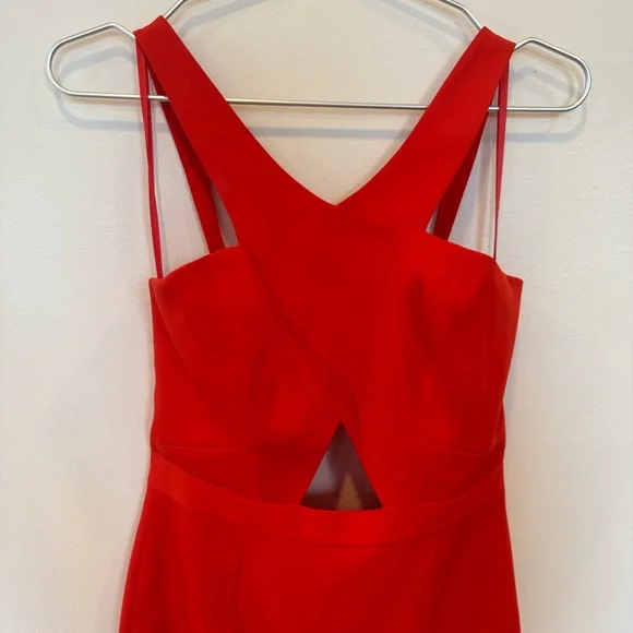 SOLD: BCBG MAXAZRIA Red Ria Criss-Cross Front Gown Dress Womens 6 EUC - Picture 5 of 9